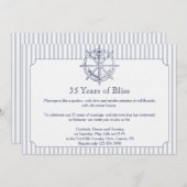 海の錨グレー ストライプ アニバーサリー インビテーション (正面/裏面)