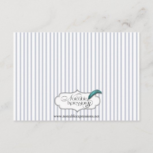海の錨 グレーのストライプ 結婚式 披露宴 エンクロージャーカード (裏面)