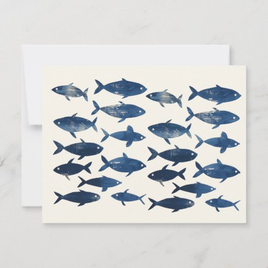 海の錨 モダン ネイビーブルー 写真 誕生日 サンキューカード (裏面)