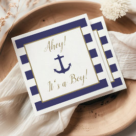 海の錨「Ahoy! It's a Boy!」ベビーシャワー スタンダードカクテルナプキン
