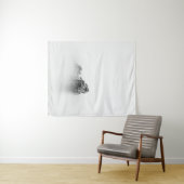 海の霧の中で孤立した岩 タペストリー (インサイチュ(横))