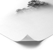 海の霧の中で孤立した岩 ポスター (角)