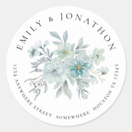 海の霧の花模様戻り名住所 ラウンドシール