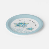 海の青いウミガメの下 ペーパープレート (アングル)