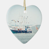海の青いエビのボート セラミックオーナメント (右)
