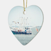 海の青いエビのボート セラミックオーナメント (左)