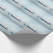 海の青いエビのボート ラッピングペーパー (角)