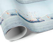 海の青いエビのボート ラッピングペーパー (ロールコーナー)