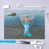 海の青いエーテルの人魚航海の女 薄葉紙 (クラフト)