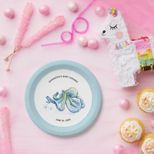 海の青いタコの下で ペーパープレート (パーティー)