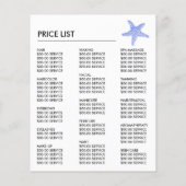 海の青いビーチの星の魚、美容師、美容院 チラシ (裏面)