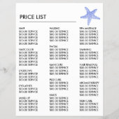 海の青いビーチの星の魚、美容師、美容院 チラシ (裏面)