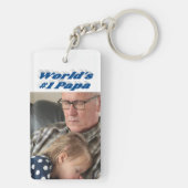 海の青い文字とパパの写真 キーホルダー (裏面)