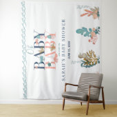 海の青い水の色の下でオベビー赤ちゃんシャワー タペストリー (インサイチュ)