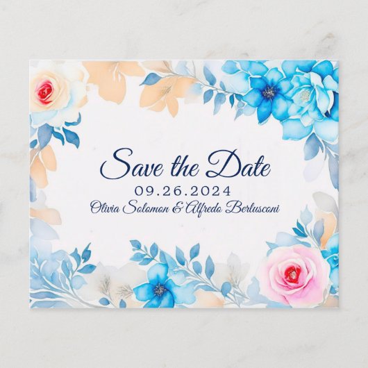 海の青い水色のフローラ日付を保存 (正面)