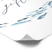 海の青い水色の魚のカード&ギフトサイン ポスター (角)