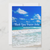 海の青い波の牧師の評価 サンキューカード (正面)