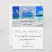 海の青い波の牧師の評価 サンキューカード (裏面)