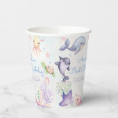 海の青い海の生命の誕生日パーティーの下 紙コップ (左)