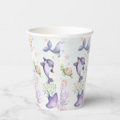 海の青い海の生命の誕生日パーティーの下 紙コップ (右)