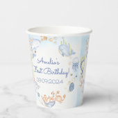 海の青い海の生命の誕生日パーティーの下 紙コップ (裏面)