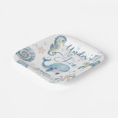 海の青い男の子の水色のベビーシャワーの下 ペーパープレート (傾斜あり)