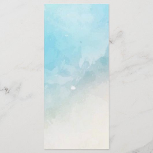 海の青い男の子の赤ちゃんシャワーメニューカードの下 メニュー (裏面)