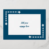 海の青い白いクリスマスハグだけで写真 箔シーズンカード (裏面)