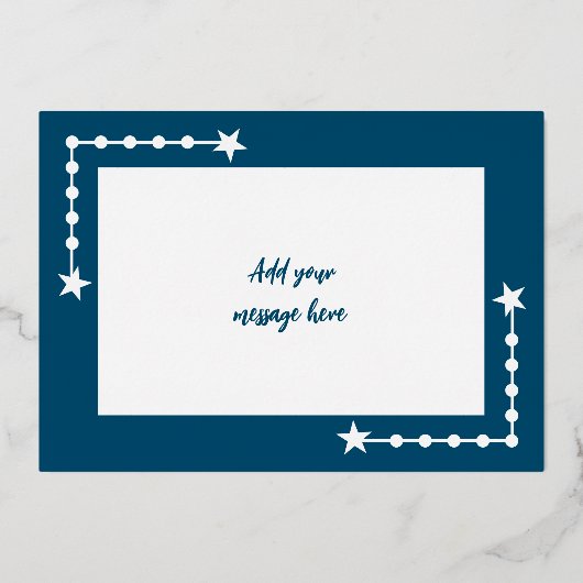 海の青い白いクリスマスハグだけで写真 箔シーズンカード (裏面)