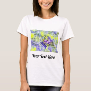海の青い紫の水色の海絵画のセル Tシャツ