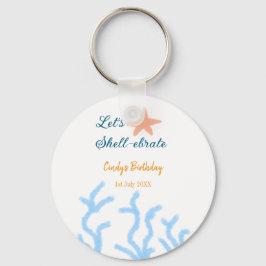 海の青い誕生日の下で貝打ちしよう キーホルダー