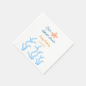 海の青い誕生日の下で貝打ちしよう スタンダードカクテルナプキン (角)