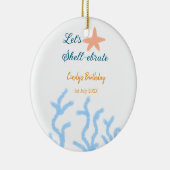 海の青い誕生日の下で貝打ちしよう セラミックオーナメント (右)