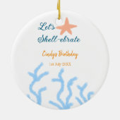 海の青い誕生日の下で貝打ちしよう セラミックオーナメント (裏面)