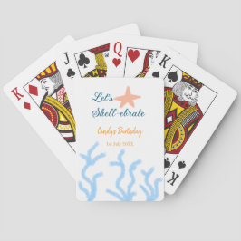 海の青い誕生日の下で貝打ちしよう トランプ