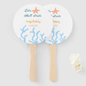 海の青い誕生日の下で貝打ちしよう ハンドファン (正面&裏面)