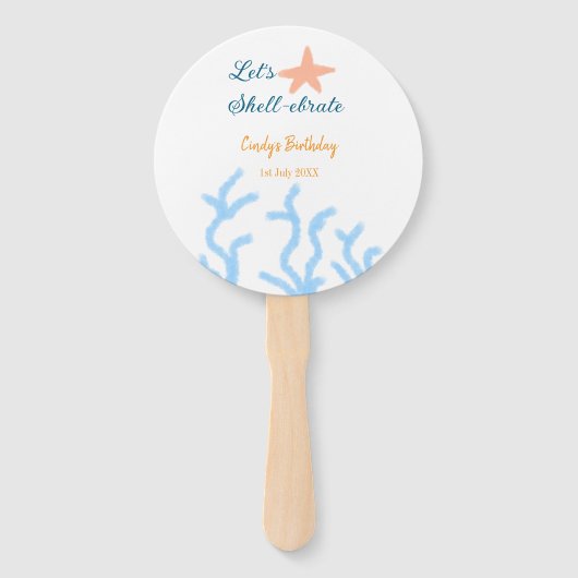 海の青い誕生日の下で貝打ちしよう ハンドファン (正面)