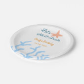 海の青い誕生日の下で貝打ちしよう ペーパープレート (アングル)