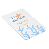 海の青い誕生日の下で貝打ちしよう マグネット (右側)