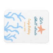 海の青い誕生日の下で貝打ちしよう マグネット (横)