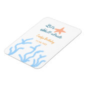 海の青い誕生日の下で貝打ちしよう マグネット (左側)