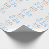 海の青い誕生日の下で貝打ちしよう ラッピングペーパー (角)