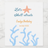 海の青い誕生日の下で貝打ちしよう ワインラベル (シングルラベル)