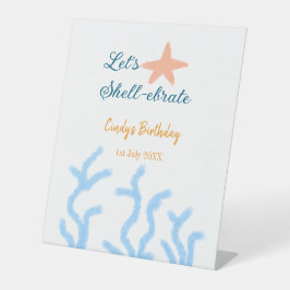 海の青い誕生日の下で貝打ちしよう 台座サイン