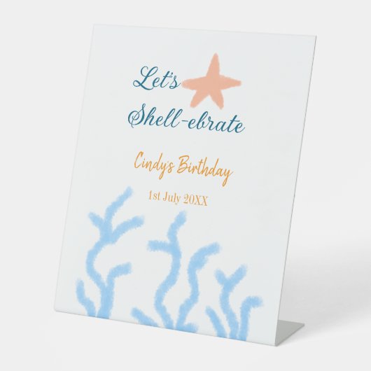 海の青い誕生日の下で貝打ちしよう 台座サイン (正面)