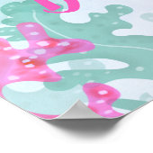 海の青い赤ちゃんシャワーの下の乗馬 ポスター (角)