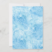 海の青い金ゴールドの誕生日のパーティの招待状の下 招待状 (裏面)