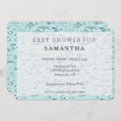 海の青い魚のベビーシャワー 招待状 (正面/裏面)