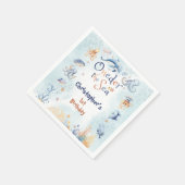 海の青い1歳の誕生日おめでとう 少年 スタンダードカクテルナプキン (角)
