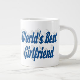 海の青とガールフレンド半タイポグラフィ ジャンボコーヒーマグカップ